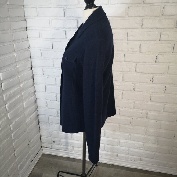 Penmans Ladies Size Medium Navy Made in Hong Kong 100% New Wool Shirt Jacket - Picture 4 of 10
